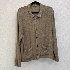 CP Shades Sausalito Linen Hand-Dyed Tweed Texture Shacket Women’s Large